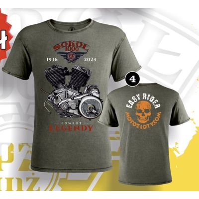 Silnik Sokół 1000 Koszulka Męska Zielony Jeans